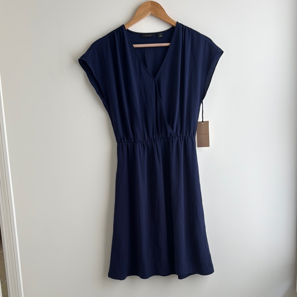 NWT Halogen Navy Midi Sundress with V-Neck and Dolman Cap Sleeves